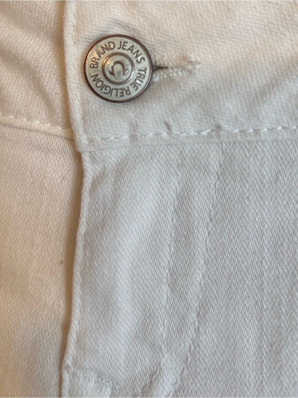True Religion EMMA SHORT white denim cuffed low-rise shorts - Picture 6 of 10
